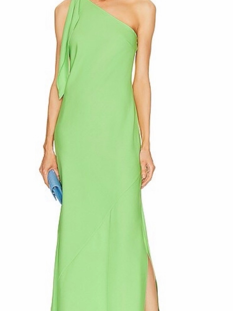 Cult Gaia One-Shoulder Lime Green Gown